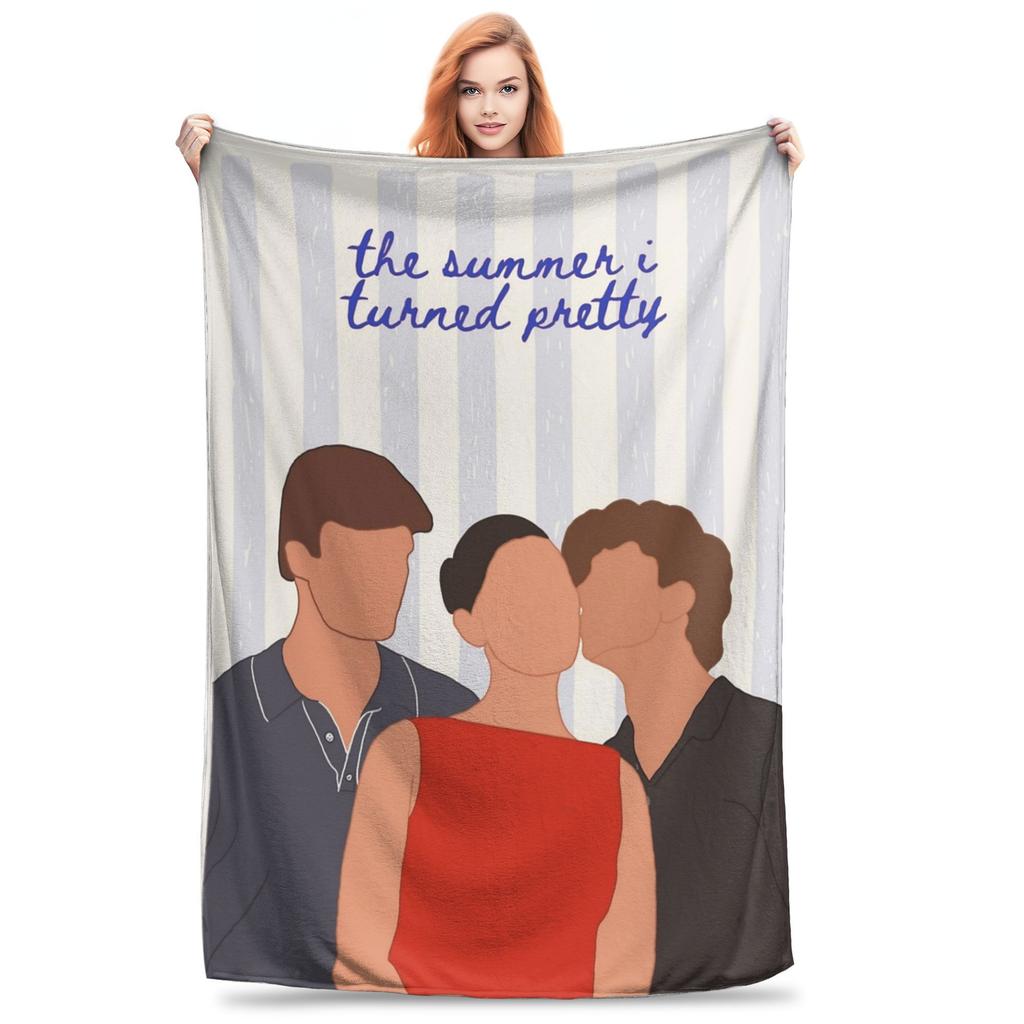 Girl Dinner Conrad Fisher 90er Der Sommer, in dem ich schön wurde Gestrickte Decke Flanell Weiche Überwurfdecken für Zuhause Couch Bett Teppich