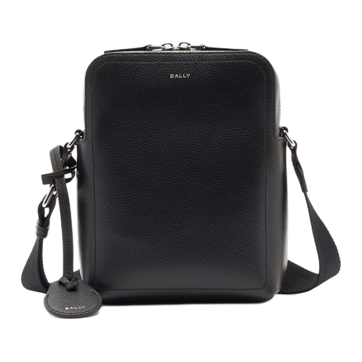

Bally Capitol Gold Foil Logo Leather Crossbody Shoulder Bag Women Bags Black 6311746 Basic Set (Bag+Dust Bag)