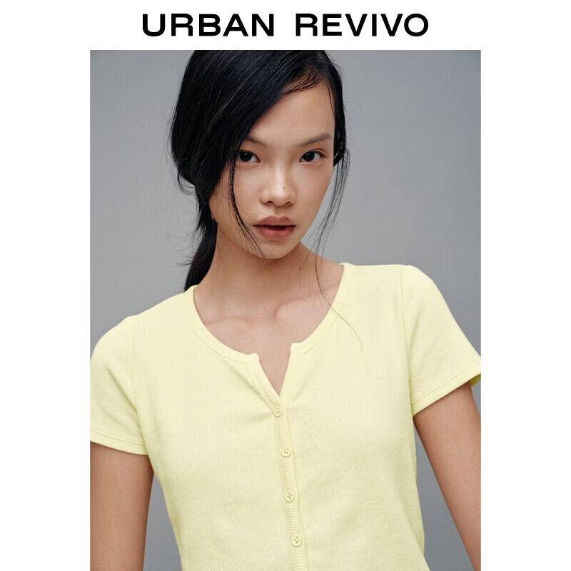UR2026 Women's Casual Textured Slim T-shirt
