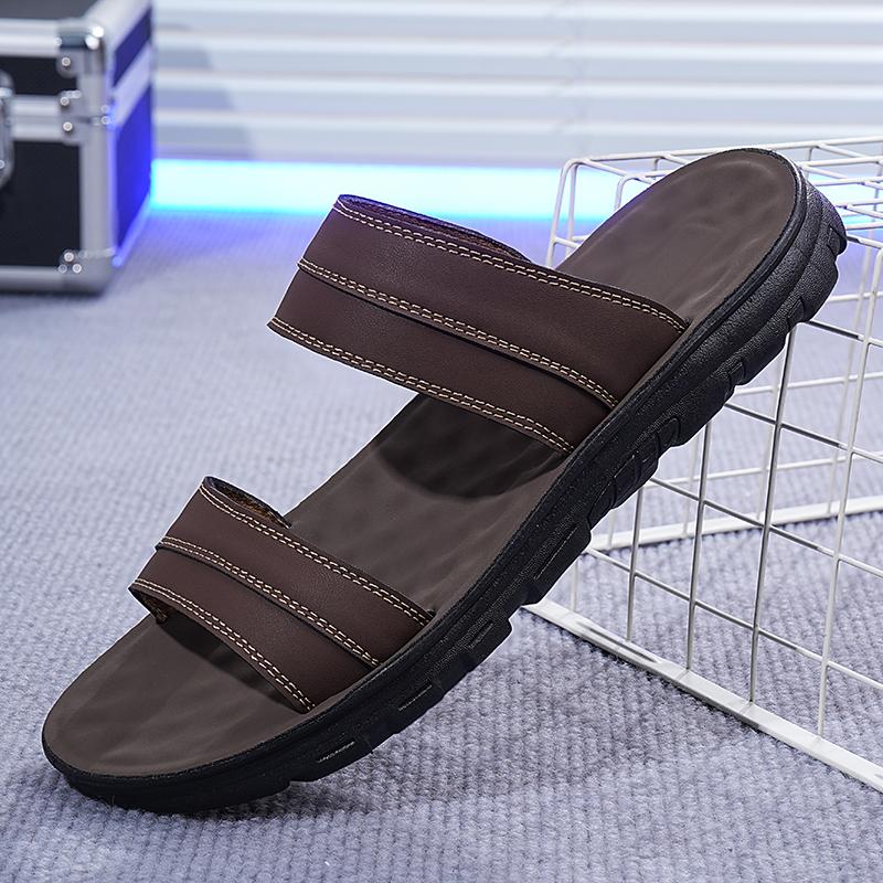 Open-Toe Outdoor Slippers for Men Non-Slip Sandals Casual Half Shoes Outdoor Half Drag Fashion Beach Shoes Leisure Walk Slides