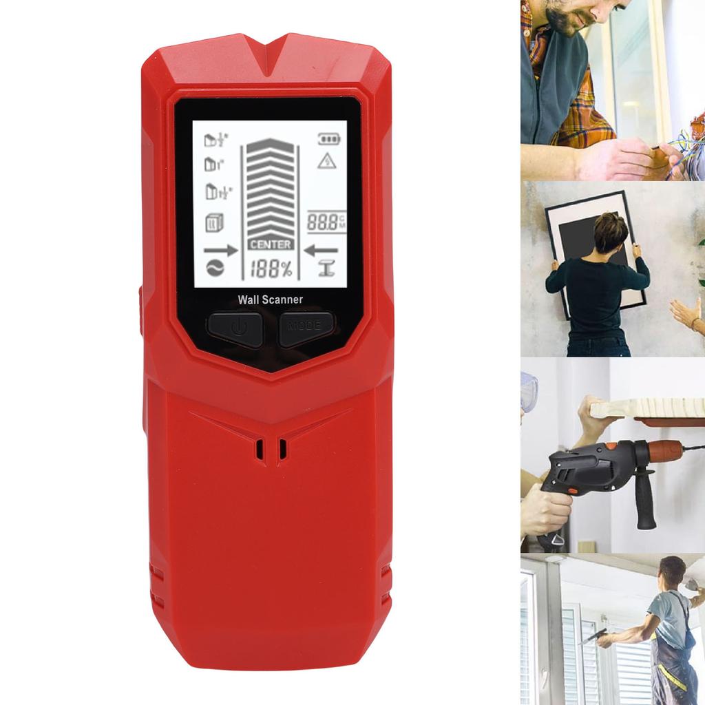 Stud Finder Wall Scanner LCD Display 7 in 1 Wall Wood Metal Stud Detector with 3 Depth Settings for Joists Pipes Electric Wires