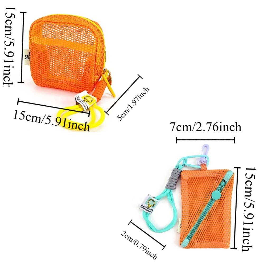 Small Capacity Square Mesh Storage Pouch Portable Clear Mesh Bag Creative Change Storage Bag  Men