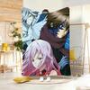 Pink Neon Sci Fi Anime G-Guilty Crown Throw Lightweight 240G Flannel Blanket Soft Skin-Friendly For Summer Cooling