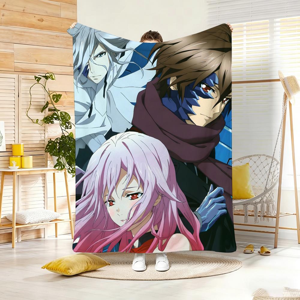 Pink Neon Sci Fi Anime G-Guilty Crown Throw Lightweight 240G Flannel Blanket Soft Skin-Friendly For Summer Cooling