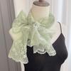 Embroidered Flower Sunscreen Shawl Breathable Mesh Female Headscarf Retro Lace Scarf  Women