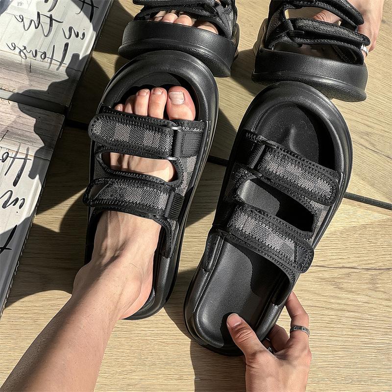 2025 new summer sandals men's lazy versatile fashion wear casual platform comfortable beach shoes