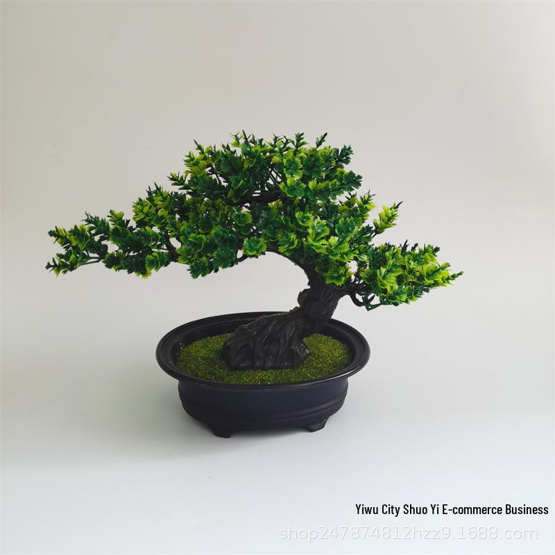 Indoor Welcoming Pine Bonsai: Artificial Potted Plant Decor for Home, Living Room, or Office