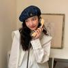 New Women'S Octagon Beret Hat - Denim Adjustable Korean Fashion Flattering Face Blue Shades For Spring Summer