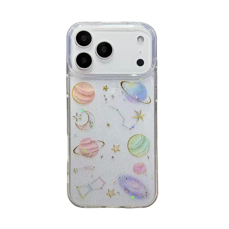 Small Fresh and Creative Transparent Glitter Starry Sky Mobile Phone Case for IPhone17promax Female Model for Apple 16plus