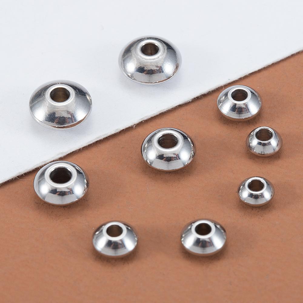20pcs Gold Color Stainless Steel Abacus Beads for DIY Necklace Jewelry Making Stopper Spacer Beads Crimp End Beads Wholesale