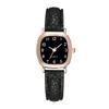 Vierkante Dames Eenvoudige Kleine Wijzerplaat Studentenhorloges Vintage Band Quartz Polshorloge