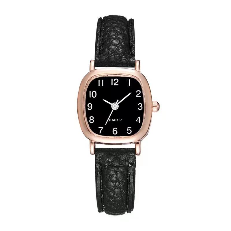 Vierkante Dames Eenvoudige Kleine Wijzerplaat Studentenhorloges Vintage Band Quartz Polshorloge