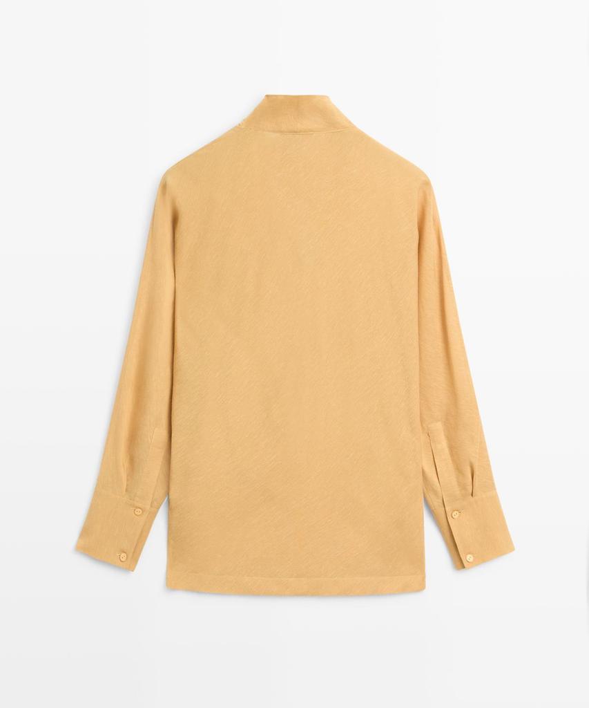 Masimodutti Fluid Drape Neck Blouse