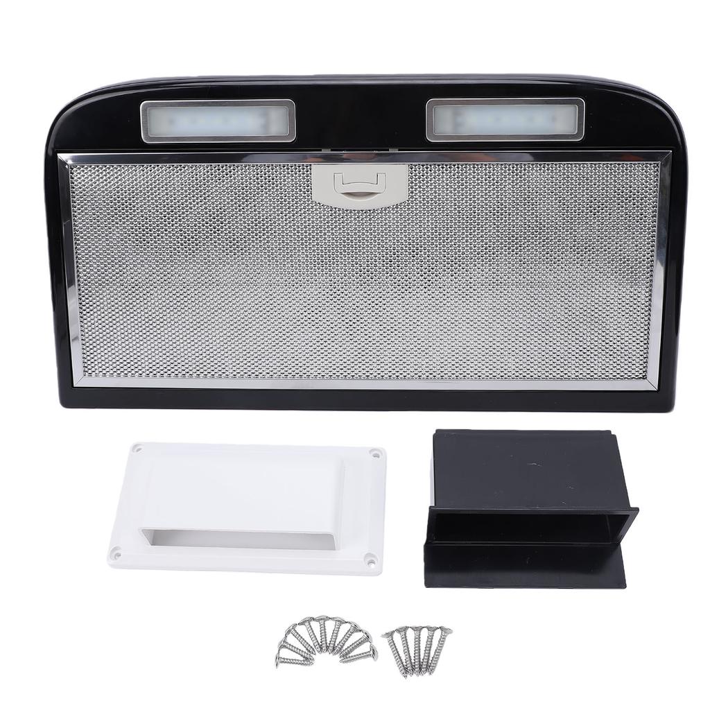 Campana extractora para autocaravana 3 velocidades ajustables 12V Campana extractora de cocina con pantalla táctil Luz LED para autocaravanas Yates Pequeña