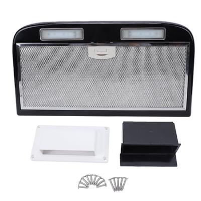 RV Range Hood 3 Speed Adjustable 12V Cooking Range Hood with Touchable Screen LED Light for Motorhome Yachts Small