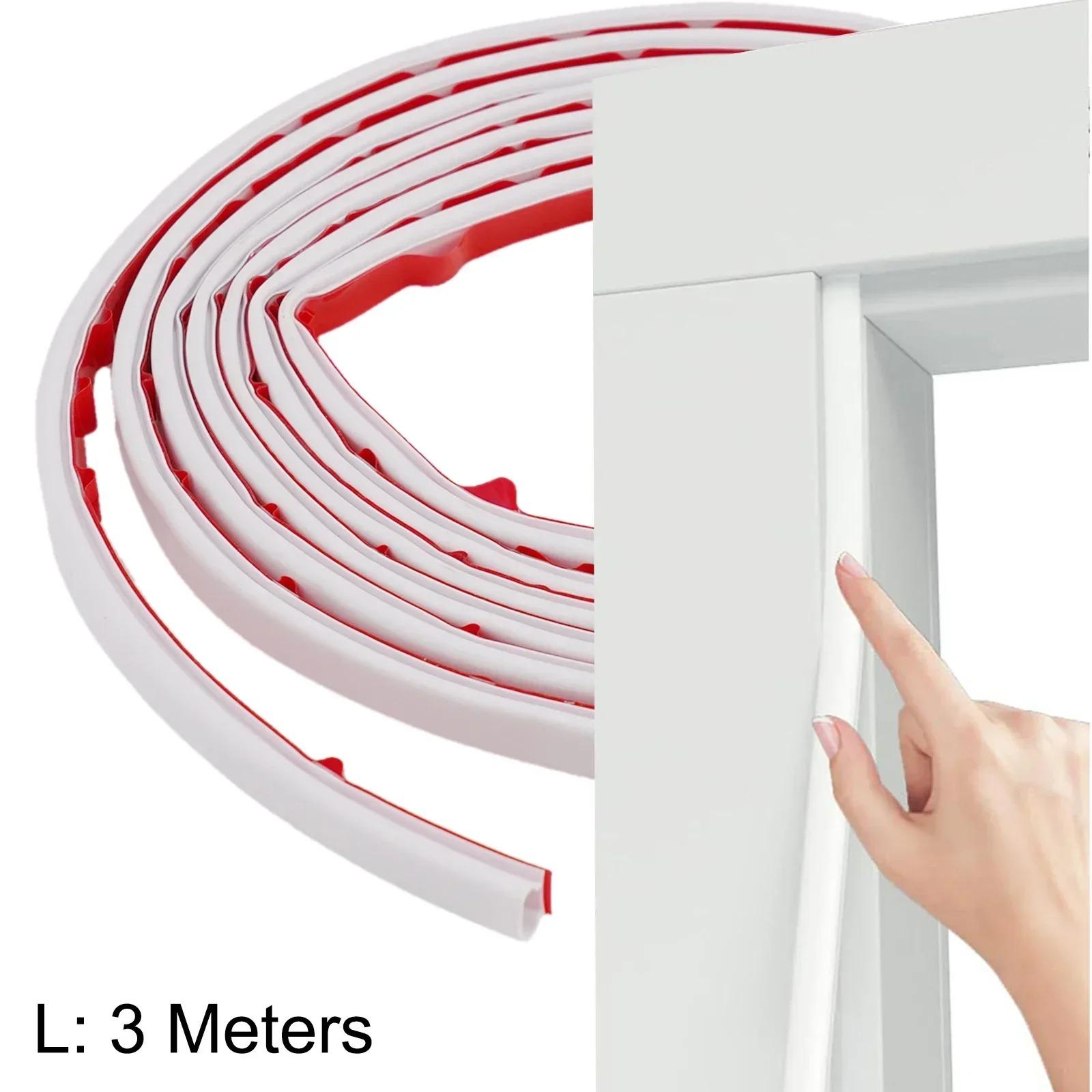 

1PC 118.11inch Door Sealing Strip Draught Draft Excluder Rubber Door Window Foam Seal Strip Sound Collision Roll Tape білий