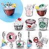 Coppercharm Afternoon Tea Series Donut Cake Coffee Wine Cup Fit Women'S Bracelet Making Jewelry Gift