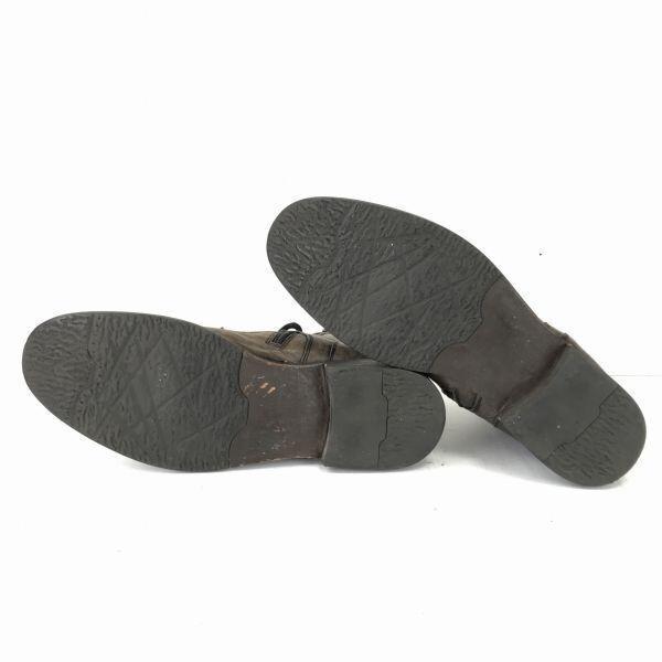 Majesty Leather Side Zip Lace-Up Boots Brown 25.0(USED)