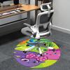 Colorful Cartoon Animal Chair Mat - Round Carpet for Home Decor, Office Use, Living Room