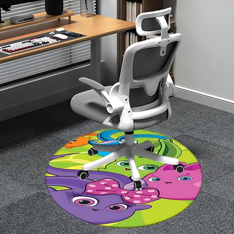

Colorful Cartoon Animal Chair Mat - Round Carpet for Home Decor, Office Use, Living Room 80cm