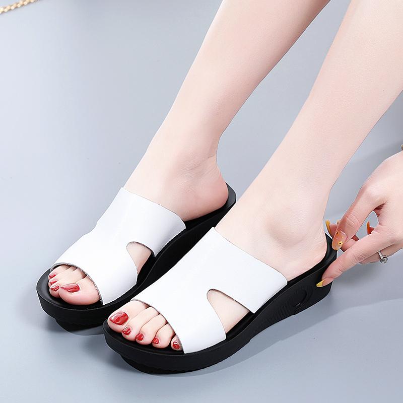 2025 New Fashion Summer Women's Sandals Luxury Wedges Slippers Black Platform Shoes for Women Shoes Zapatos De Mujer