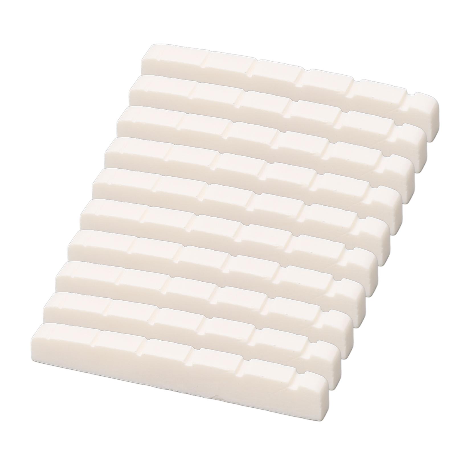 

10Pcs Guitar Slotted Bone Nut Flat Bottom 6 String Electric Guitar Replacement Parts 42mm DJ25B