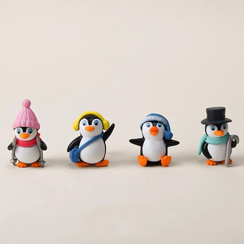 Creative Resin Skiing Penguin Desktop Ornament for Home or Car Decoration