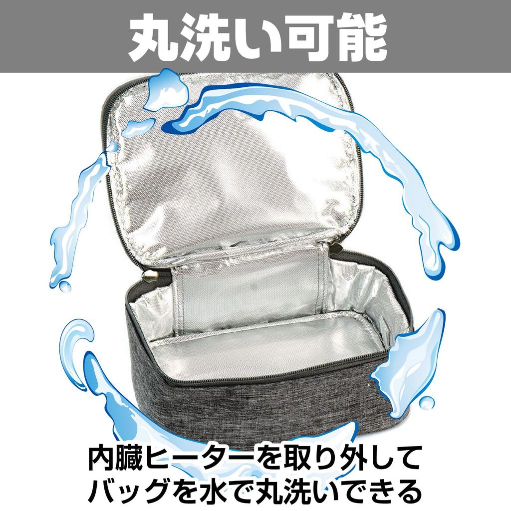 CAWKAY Lunch Bag, Insulated, Built-in Heater, USB Heated, Electrically Heated, Large Capacity, Lightweight, Waterproof