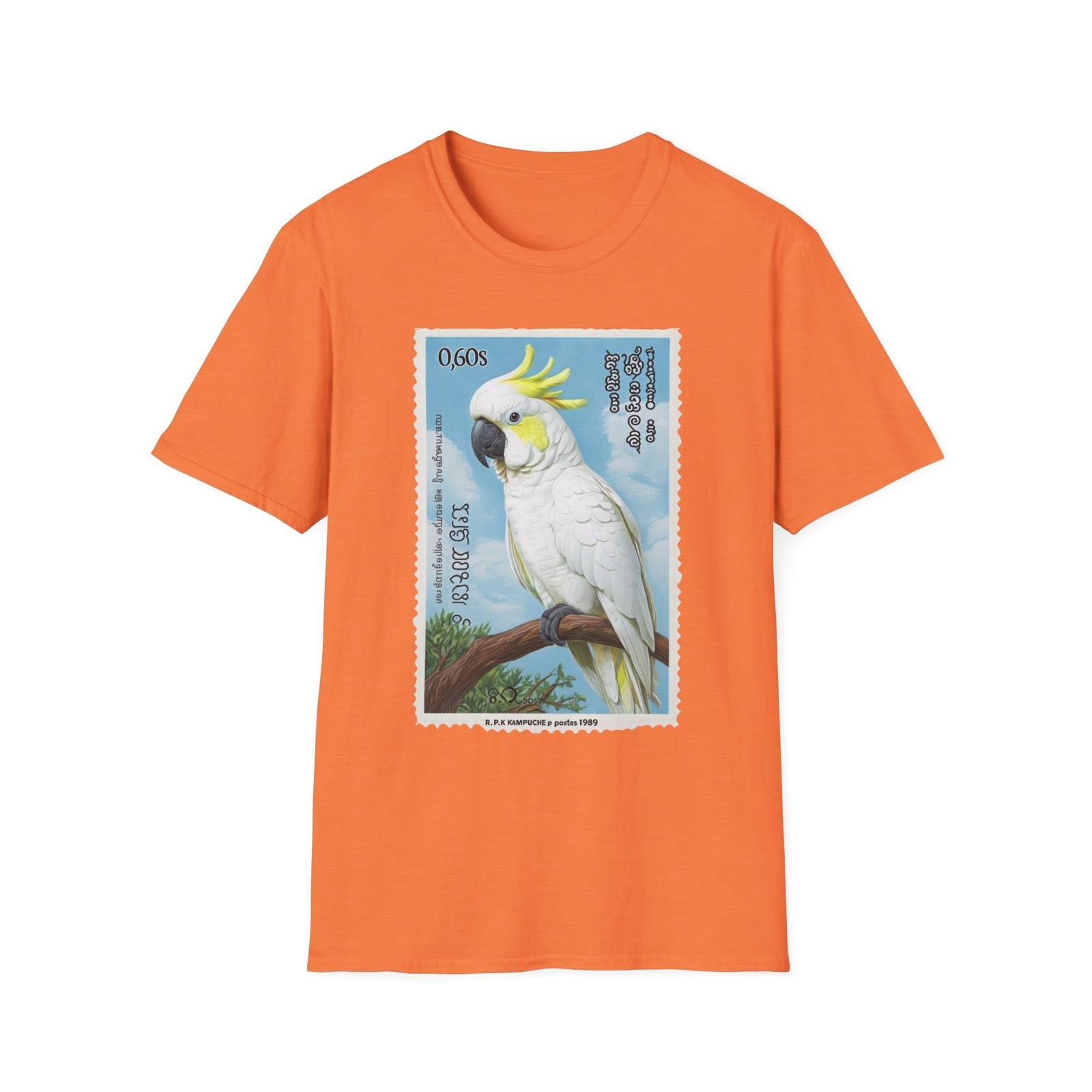 Yellow-crested Cockatoo 1989 Postage Stamp Unisex T-Shirt Cambodia Bird Gift 3XL