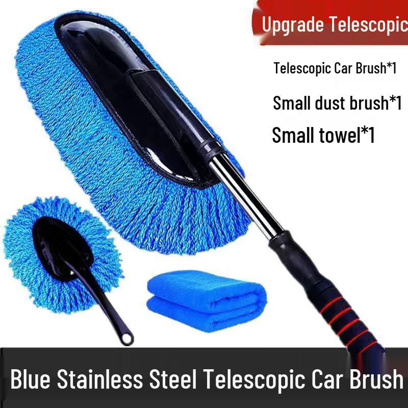 Retractable Car Dust Removal Mop with Soft Bristles - Automotive Cleaning Tool