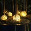 Solar-Powered Glass Crackle Light - Outdoor Garden Decoration, Creative Hanging Mason Jar for Christmas & Wishing Lights