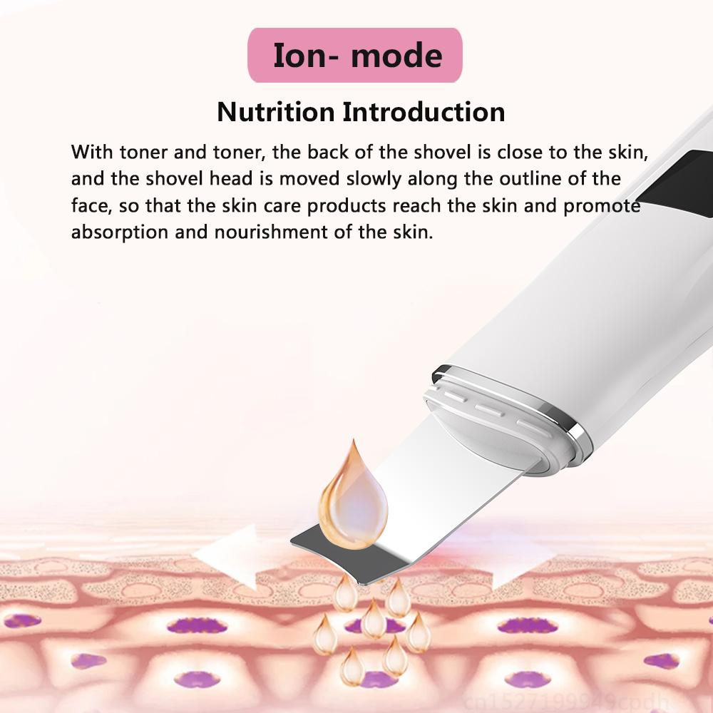 Ultraschall Hautschaber Mitesserentferner Ultraschall Peeling Porenreiniger Tiefenreinigung des Gesichts Schaber Ultraschall Gesichtsspatel