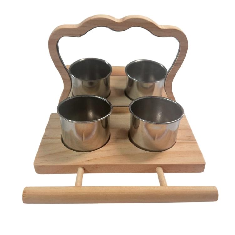 

Bird Perches Including Mirror and Food Holder for Cage Entertainment Promoting Bird Engagement 1