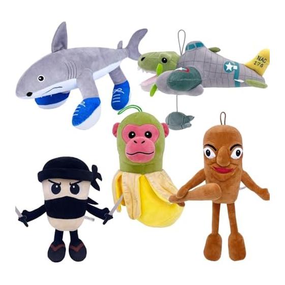 5PCS Italian Brainlot Plush Toy Brainlot Plush Toralello 5 Pieces Zento Netmeme Netmeme Decoration Birthday Present (5PCS A)