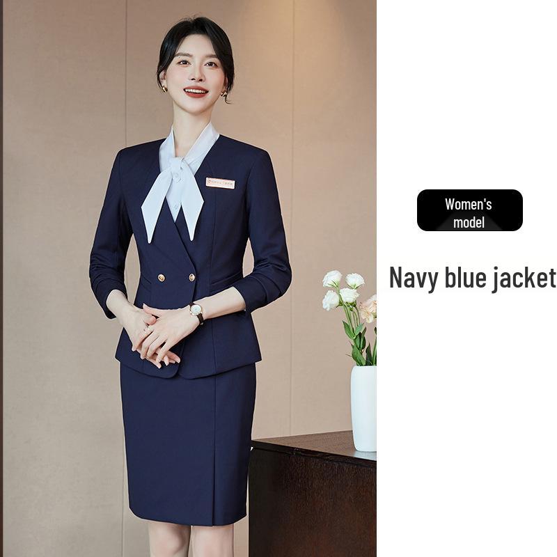 Deluxe Women's Autumn/Winter Suit Set: Professional Uniform for Hotel & Catering Staff