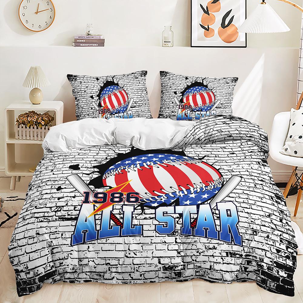 Bett Dreiteiliges Skelett-Set Rose Bettbezug Zweiteiliges Schlafzimmer