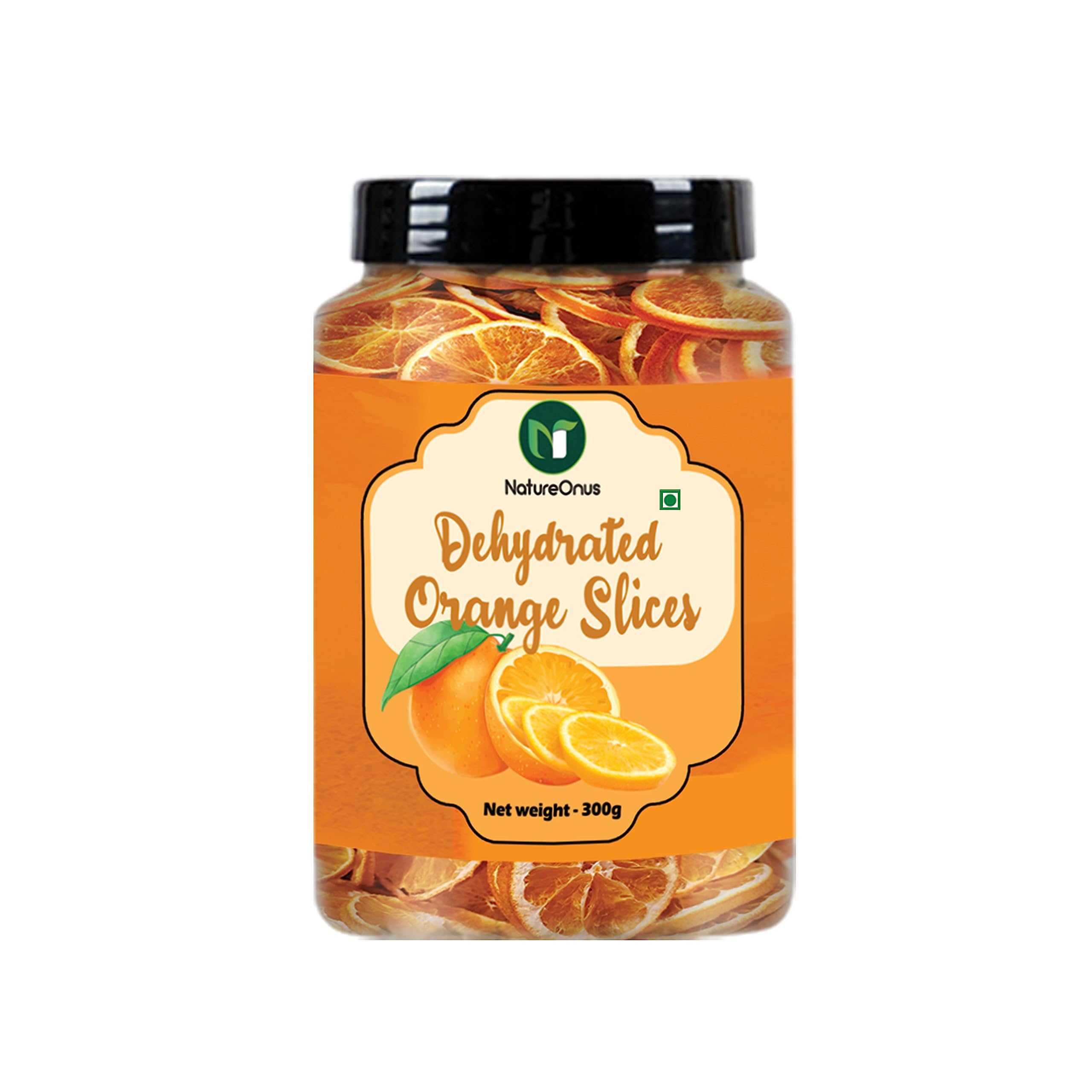 NatureOnus Dried Orange Slices, Ready to Eat 300Gms | Premium Dehydrated Orange Slices for Eating