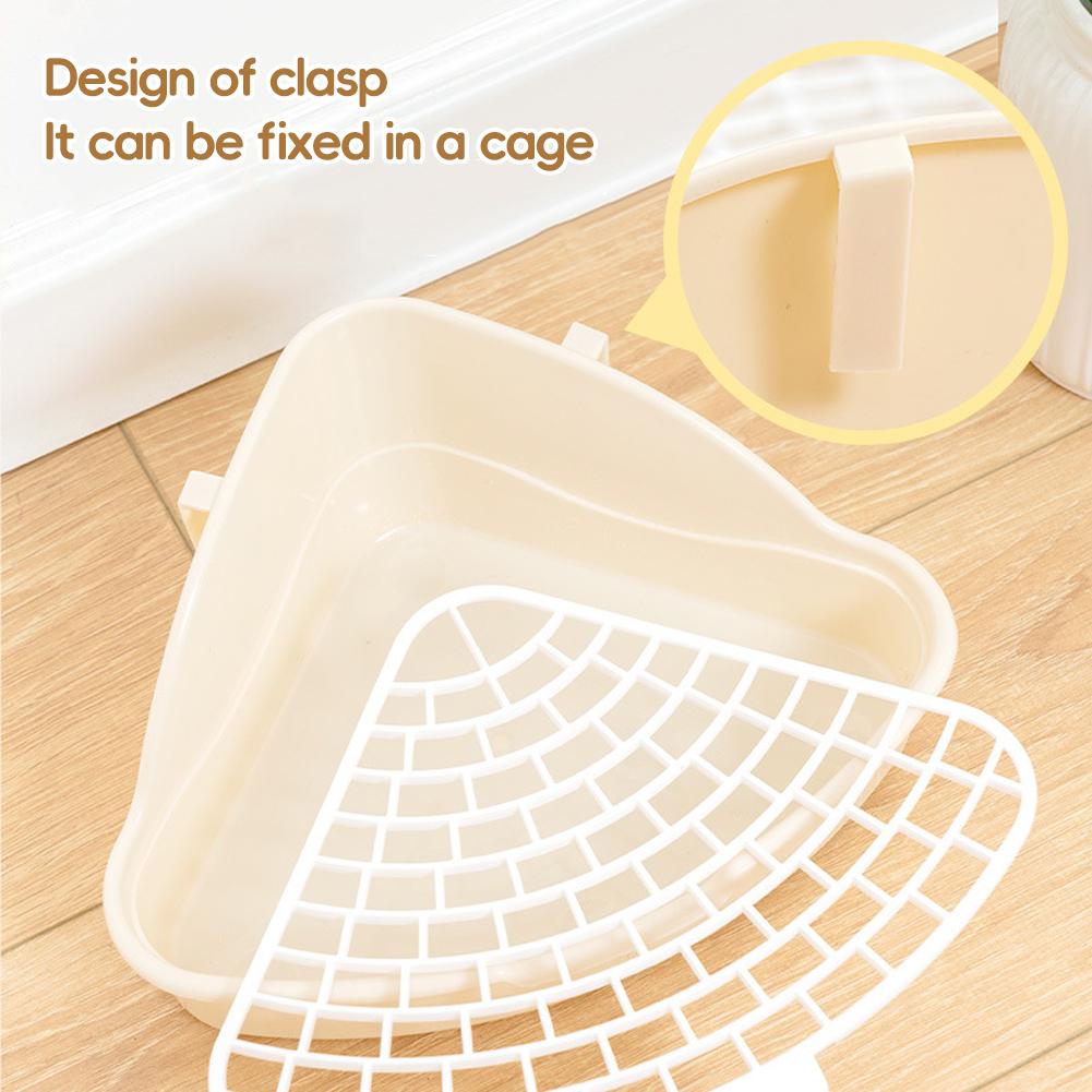 Rabbit Litter Tray Toilet Animal Potty Trainer Bunny Corner Toilet Box for Ferret Hamster Dragon Cat Guinea Pig Supplies