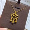 Elegant Brass Gold-Plated Vietnamese Ruyi Lock Necklace for Women