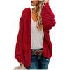 European and American Autumn and Winter Women's Tops New Thick-needle Twist Knitted Cardigan Solid Color Sweater Loose Jacket