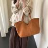Large Soft Suede-Like Tote Bag Women Daily Use Oversized Shoulder Handbag Street Style
