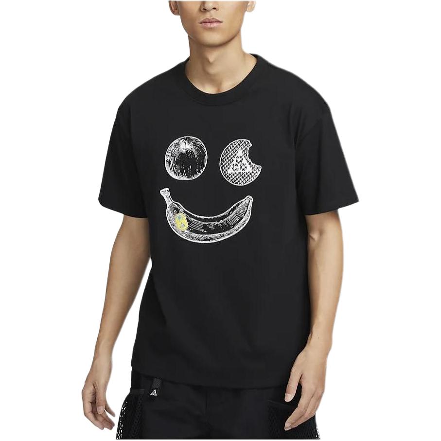 

Nike ACG Свободный крой с принтом и круглым вырезом Повседневный многослойный мягкий пуловер с коротким рукавом SS24 Футболка с заниженными плечами Мужские топы Черный FZ7206-010 L