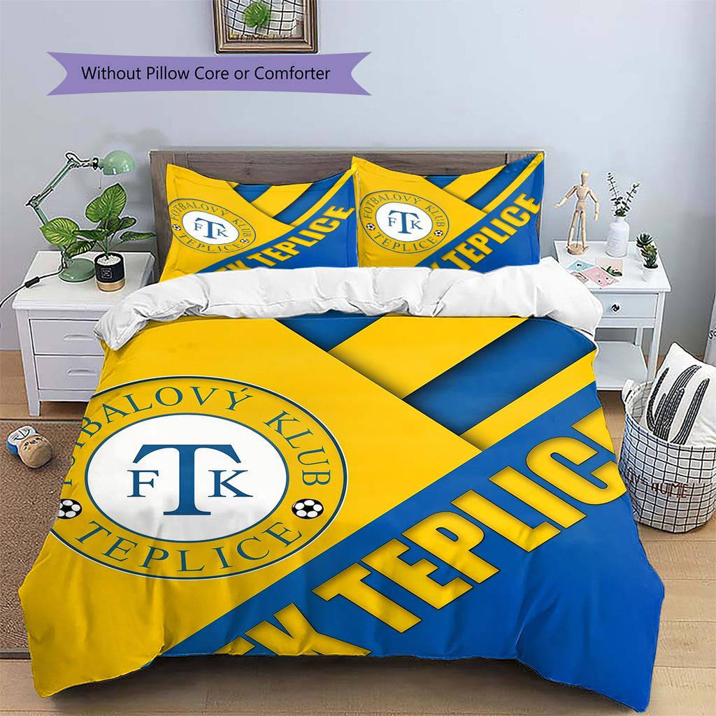 Teplice team logo Pattern Bedding Home Decoration Birthday Gift (1 * duvet cover + 2 * pillowcase, without core)