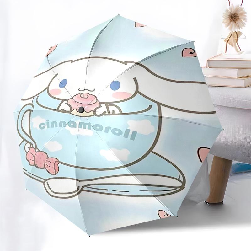 1pc Cinnamoroll Automatic Opening/Closing Umbrella with Foldable Design, 8-Rib Iron Frame Outdoor Umbrella, Perfect Gift for Fans, Travelers, Daily Us