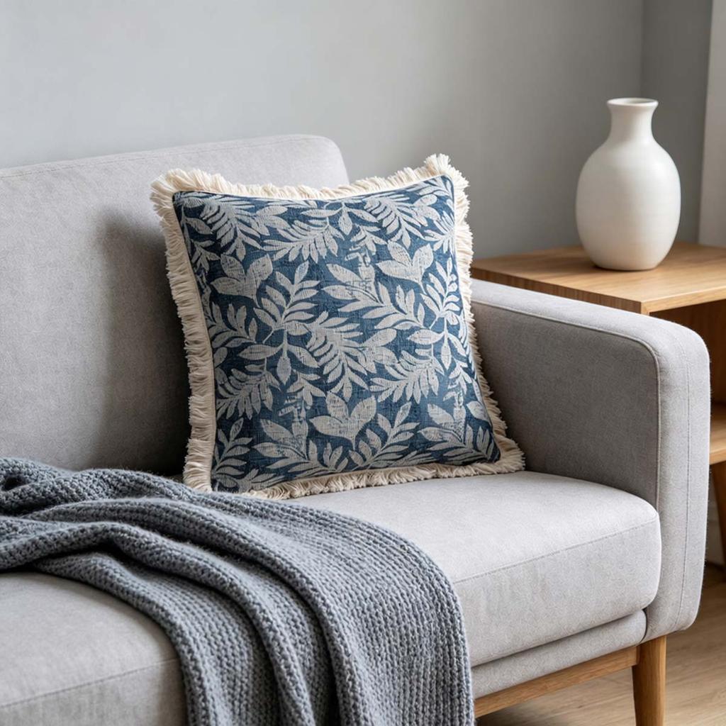 Washable Square Modern Farmhouse Couch Sofa Living Room Outdoor Cushion Decorative Tassel Couch Throw Pillow Covers