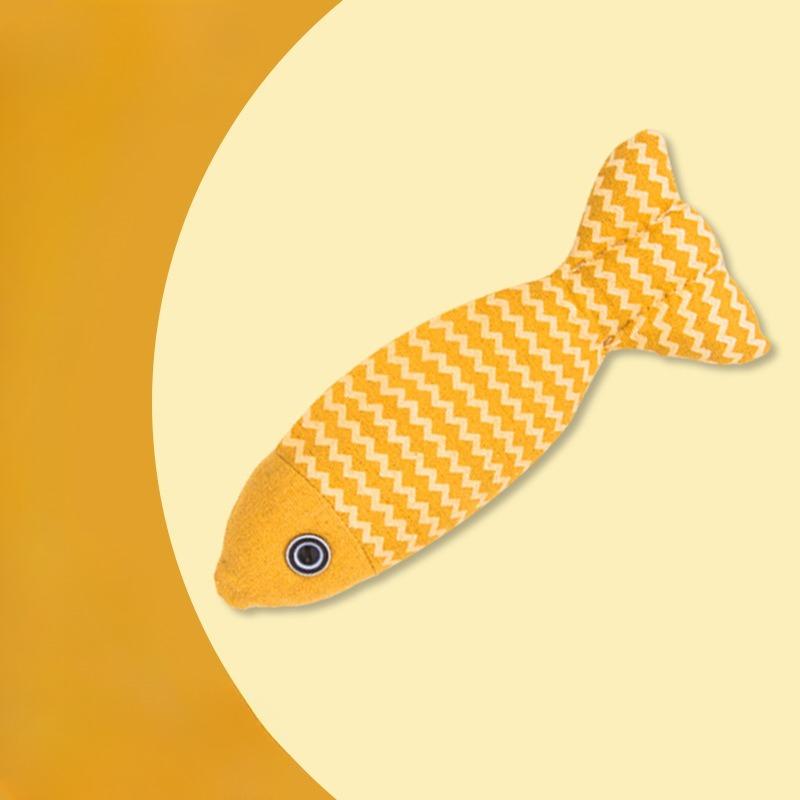 Cat Teaser, Linen Fish Cat, Mint Simulation Fish Cat Toy, Kitten Teeth Grinding, Self-entertainment and Boredom Cat Products