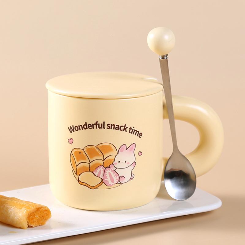 

Керамическая Кружка для Хлеба Милая Чашка для Молока Чашка для Молока Общежитие Чашка для Питьевой Воды Кружка Высокий Внешний Вид 400ML