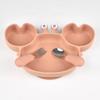 3Pcs/Set Baby Safe Silicone Dining Plate Food Feeding With Spoon Fork Cartoon Children Dishes Prevent Tipping Over And BPA Free