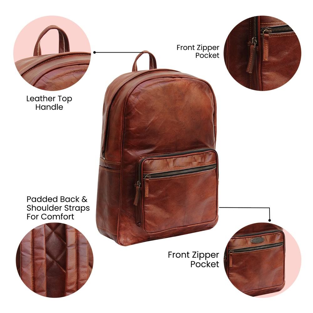 Nový Ručně Vyráběný Svět Hnědý Pravá Kůže Ramenní Batoh Taška na Notebook