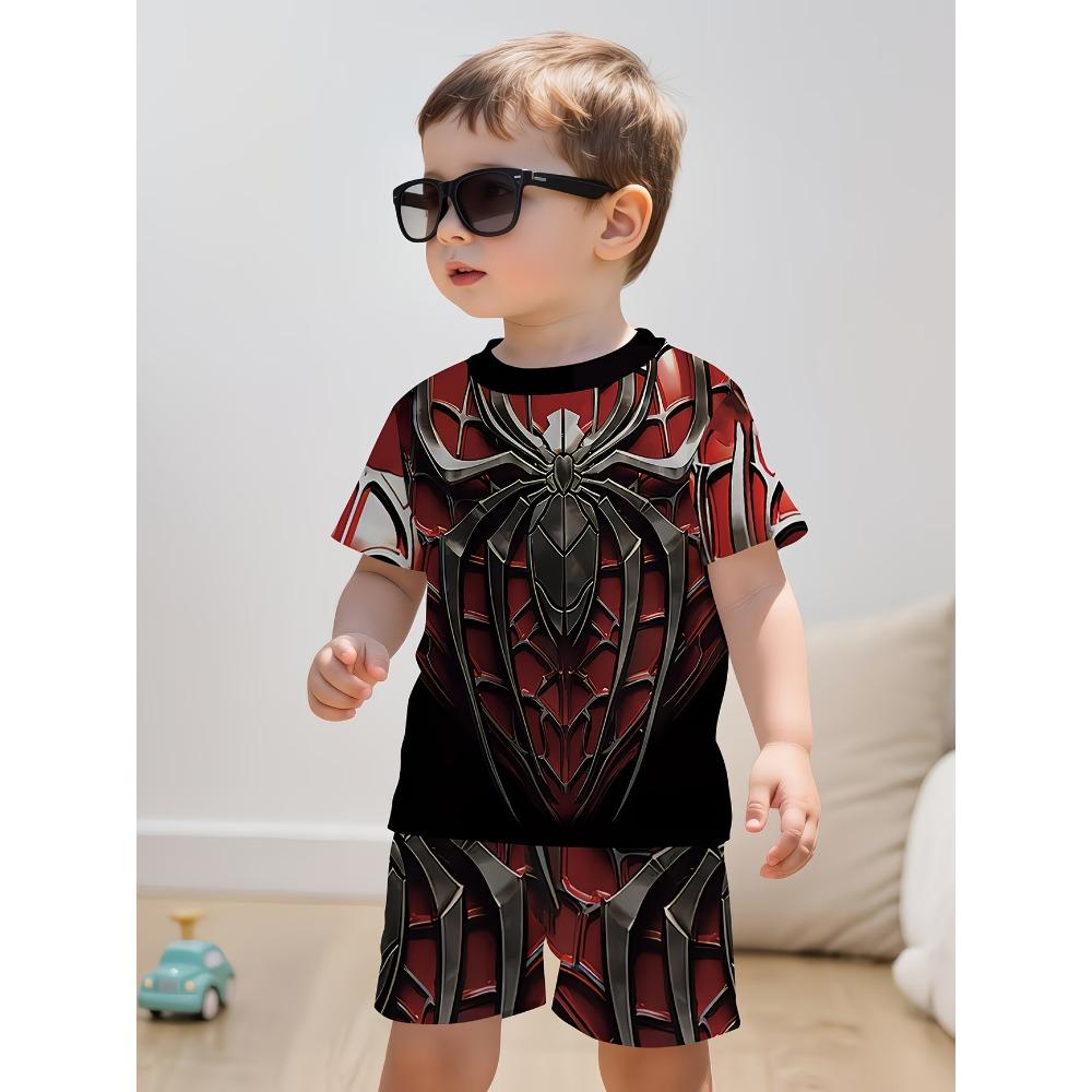 Cross Border Popular Trend Fashion Anime Cartoon 3D Printed T-shirt for Boys, Casual Sports Short Sleeved Set